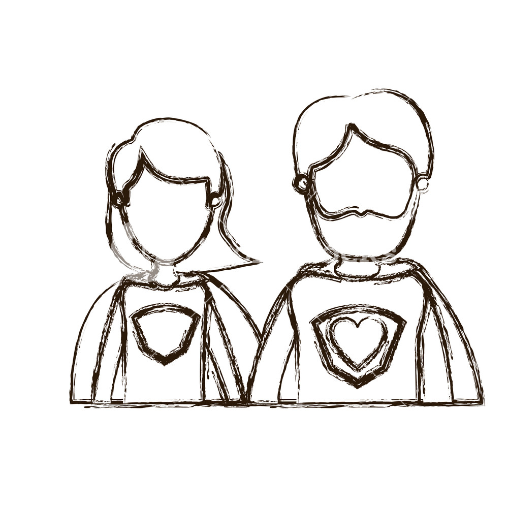 1000x1000 Blurred Thick Silhouette Caricature Faceless Half Body Couple