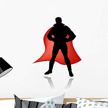 355x355 Wallmonkeys Super Hero Silhouette Vector Wall Decal