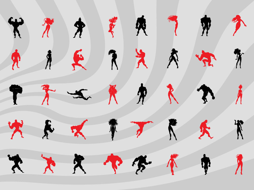 1024x768 Heroes Silhouettes