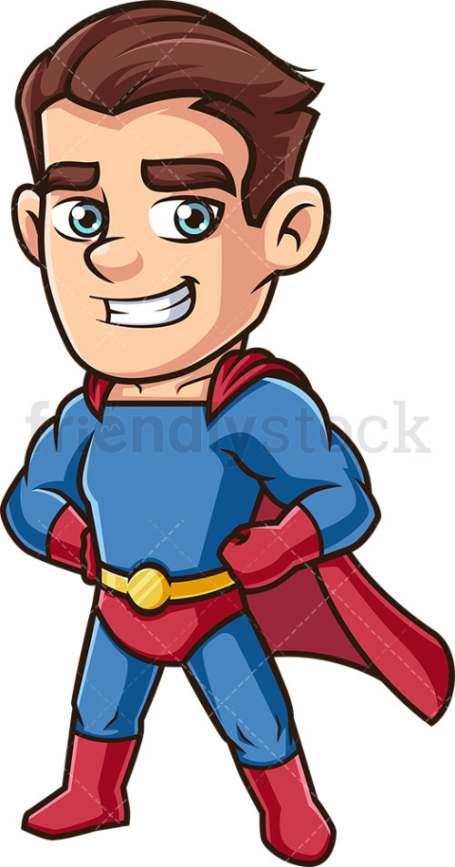 500x952 Proud Male Super Hero Cartoon Clipart Vector