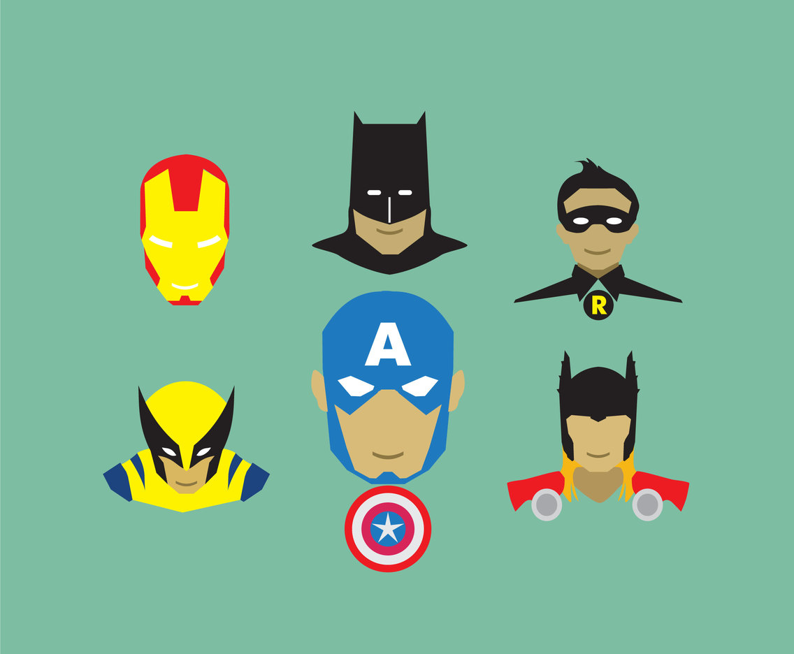 1136x936 Super Heroes Vector Vector Art Graphics