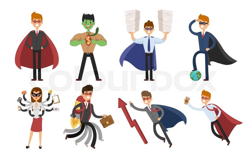 800x505 Superhero Business Man And Business Stock Vector Colourbox