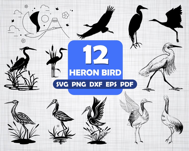 794x635 Heron Bird Heron Bird Heron Heron Vector Heron Etsy