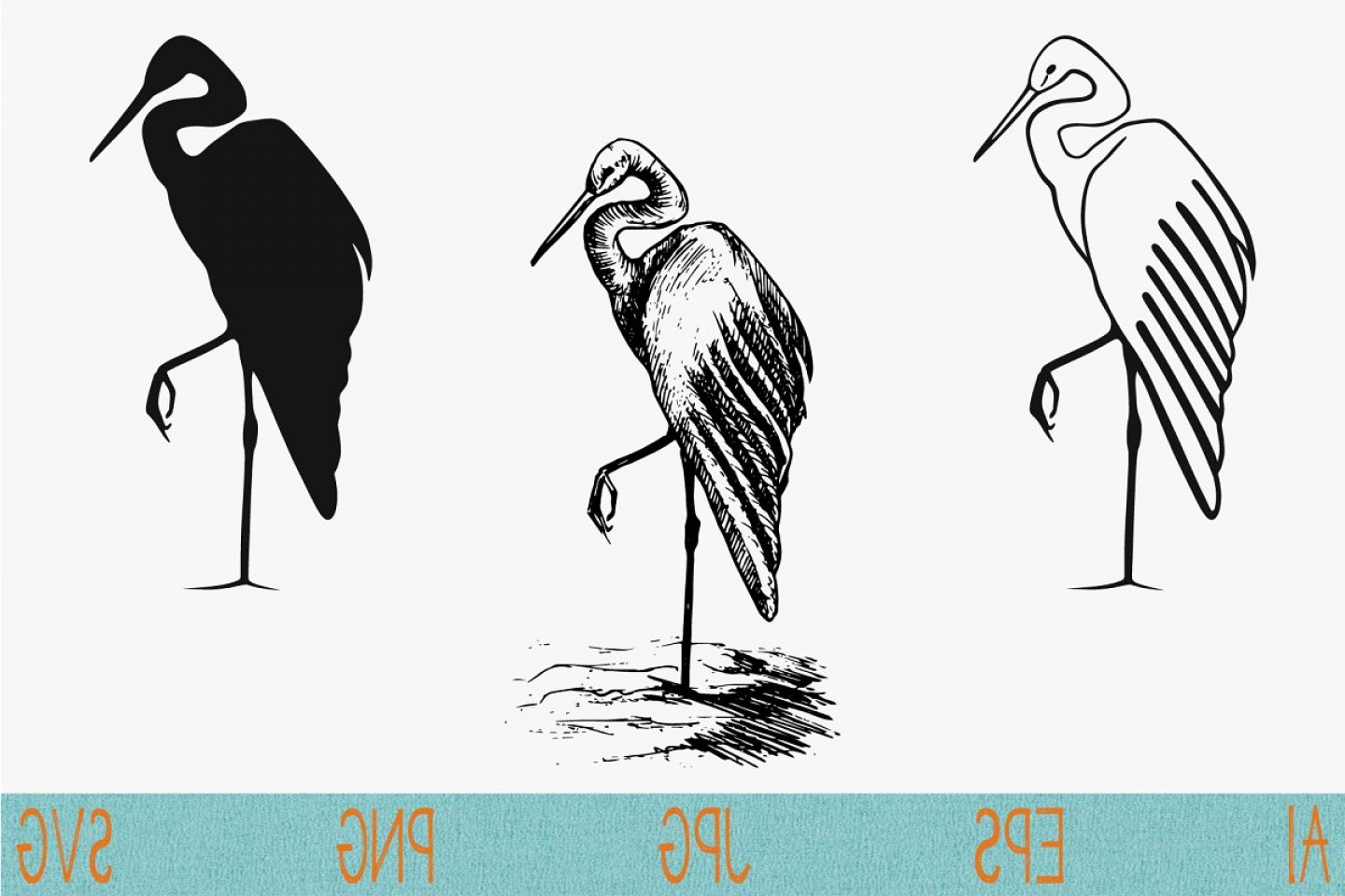 1440x960 Heron Set Vector Png Catchsplace