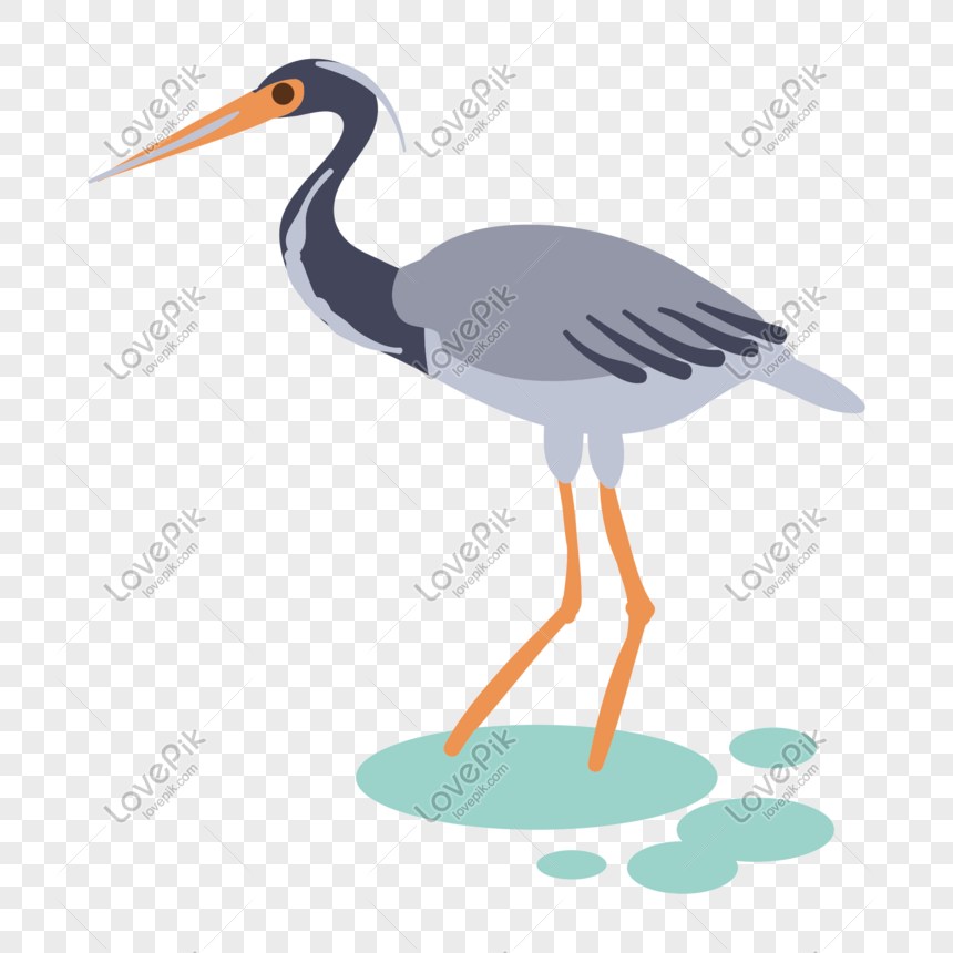860x860 Cartoon Vector Chinese Wind Crane Egret Heron Bird Png