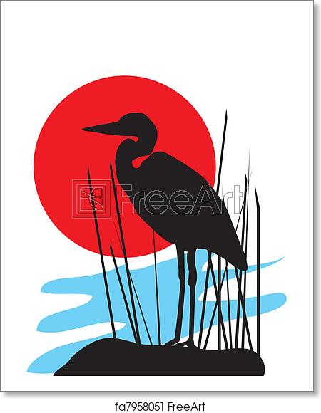 450x580 Free Art Print Of Heron Vector Illustration Of A Heron Freeart