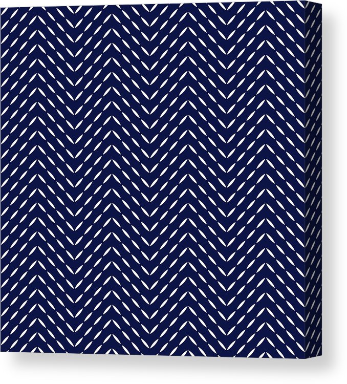 678x750 Blue And White Quilted Fabric Herringbone Stitches Geometric