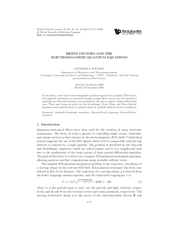 600x776 Pdf Hertz Vectors And The Electromagnetic Quantum Equations