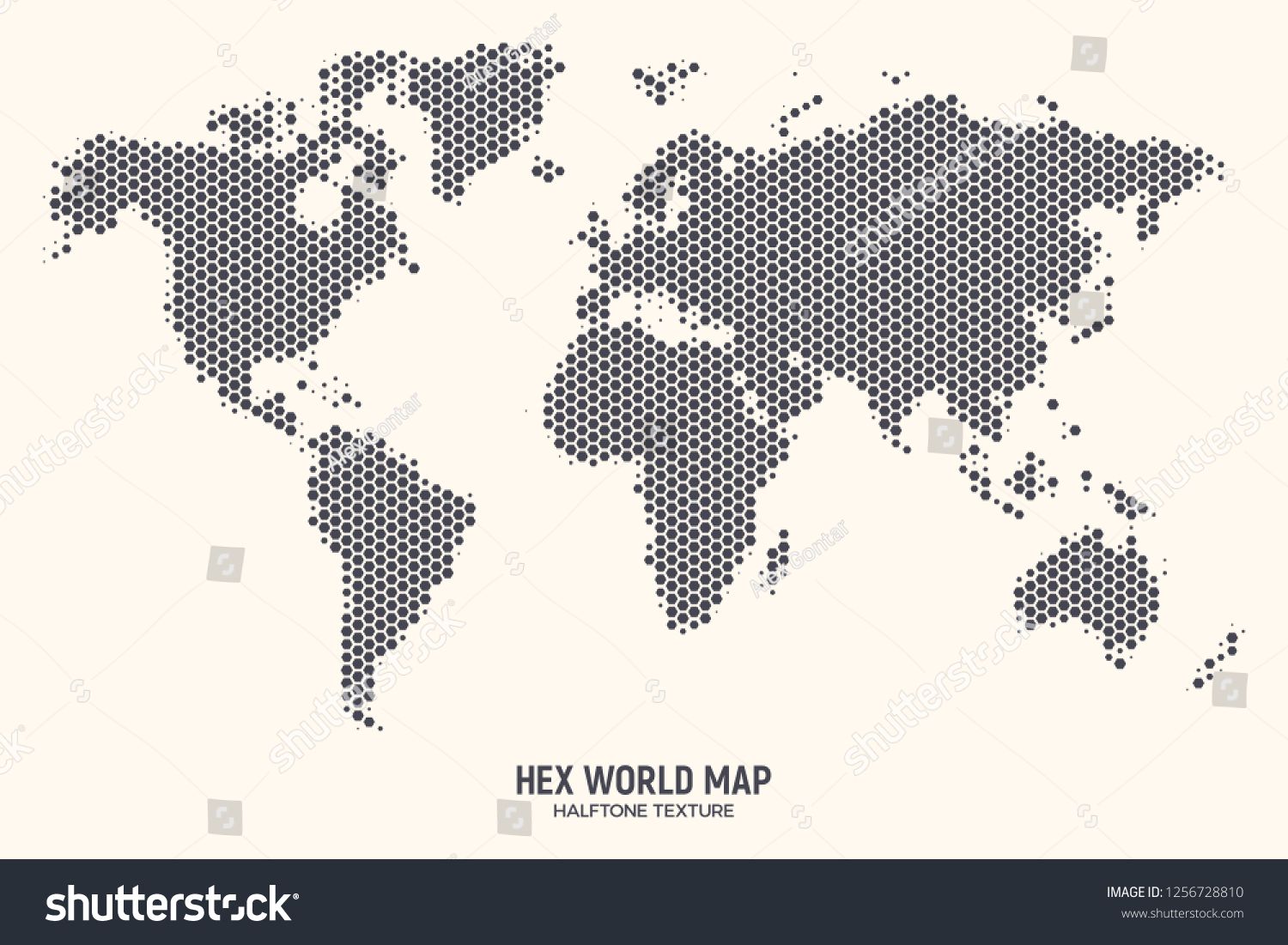 1500x1101 Hex World Map Vector Isolated On Light Background Hexagonal