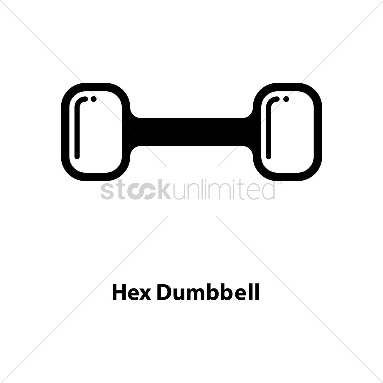 1300x1300 Hex Dumbbell Vector Image
