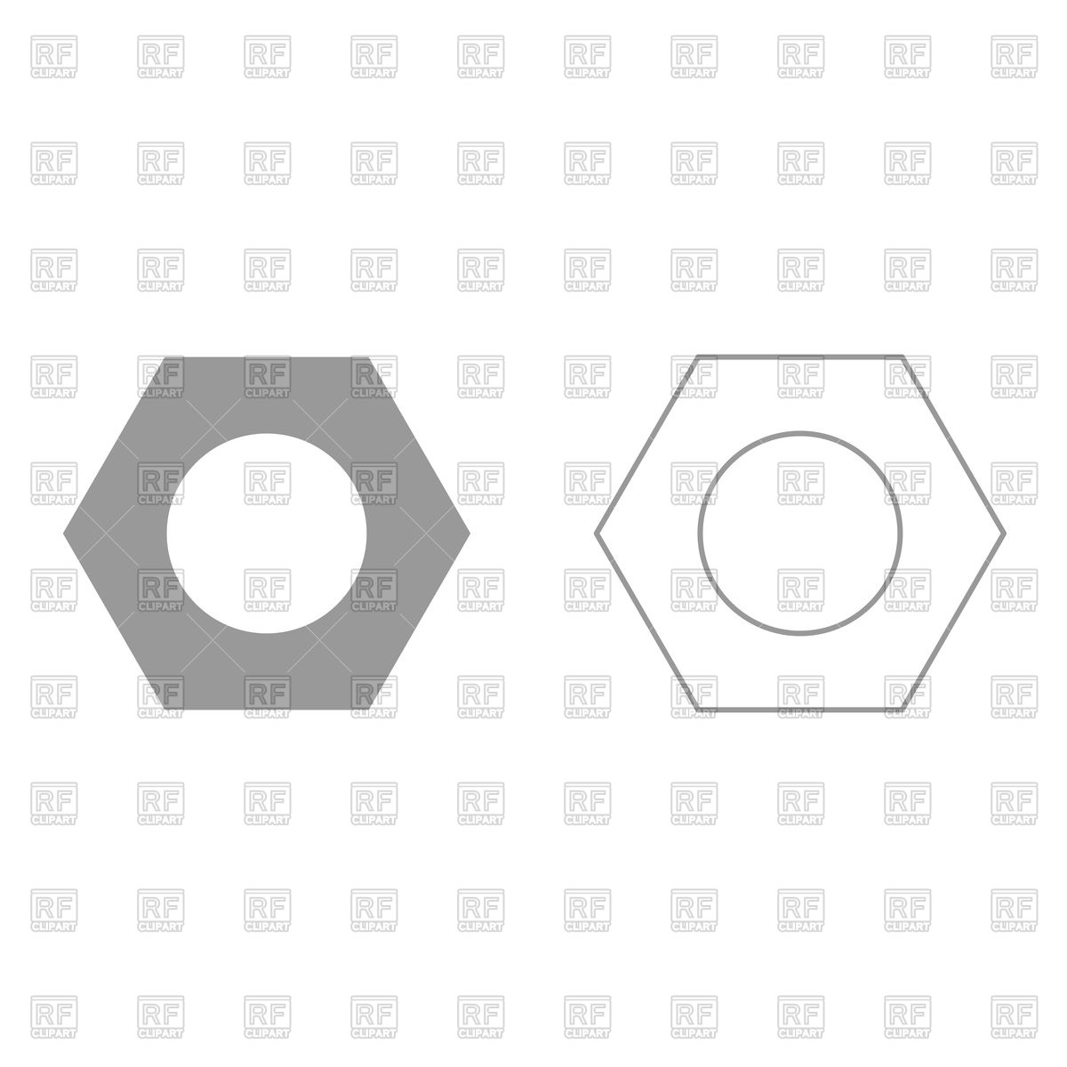 1200x1200 Hex Nut Grey Set Icon Vector Image Of Icons And Emblems