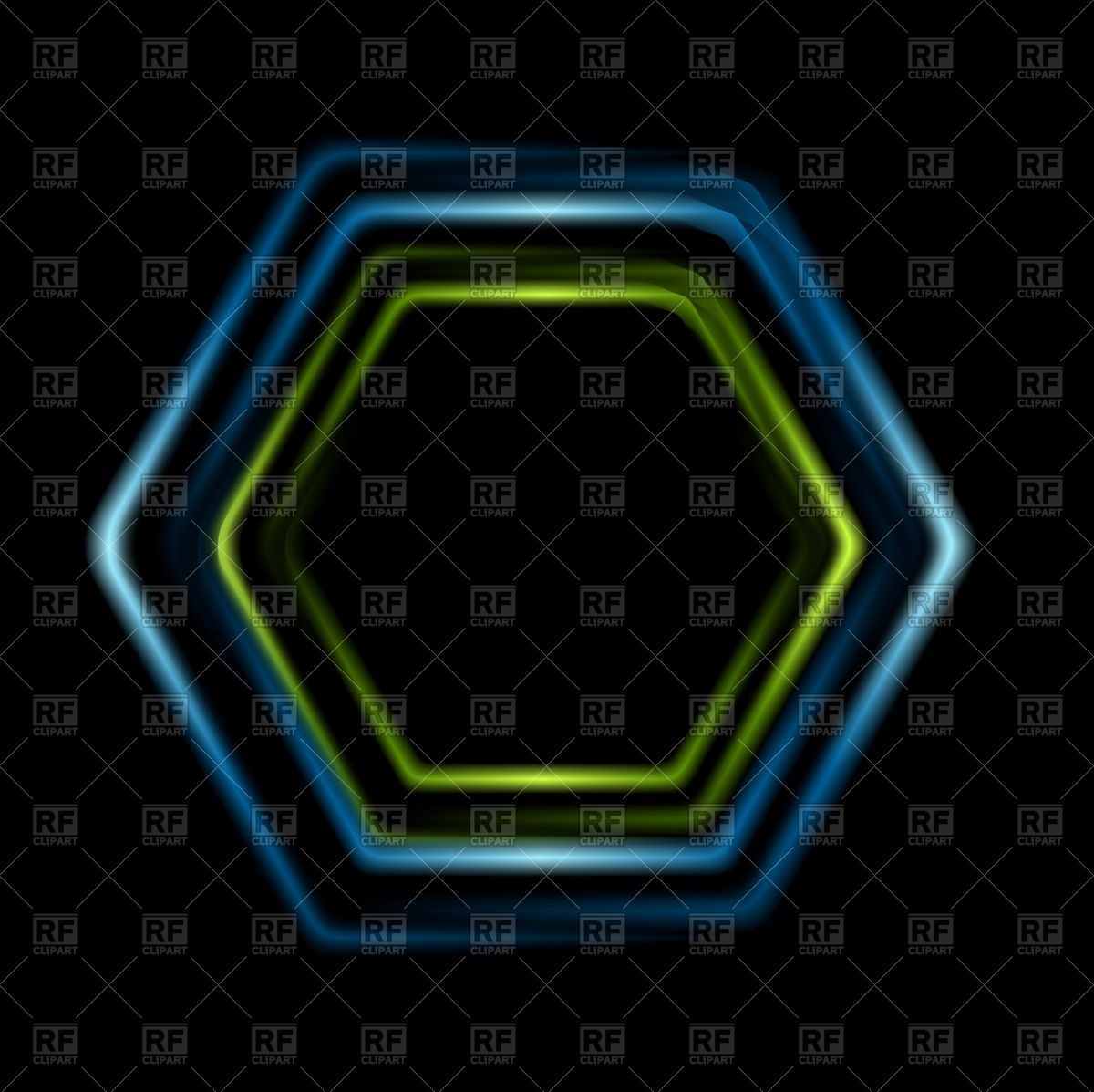 1200x1197 Neon Hexagon On Black Background Vector Image Of Objects Saicle