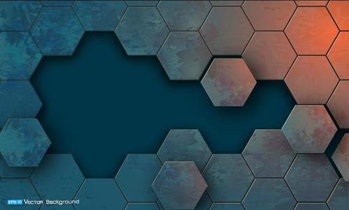 500x301 Retro Metal Hexagon Background Vector Free Download