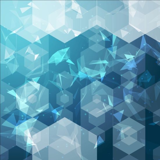 550x550 Triangles With Hexagon Background Vector Free Download