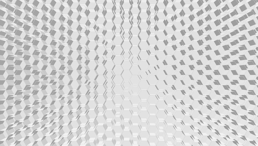865x490 White Hexagon Grid Tech Background, Vector Illustration