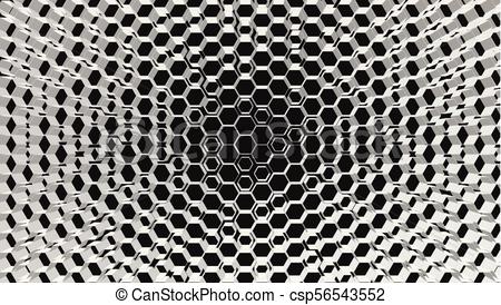 450x274 White Hexagon Grid Tech Background, Vector Illustration