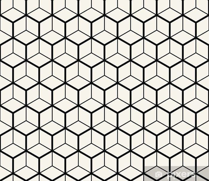 700x606 Hexagon Geometric Line Grid Pattern Vector Background Wall Mural