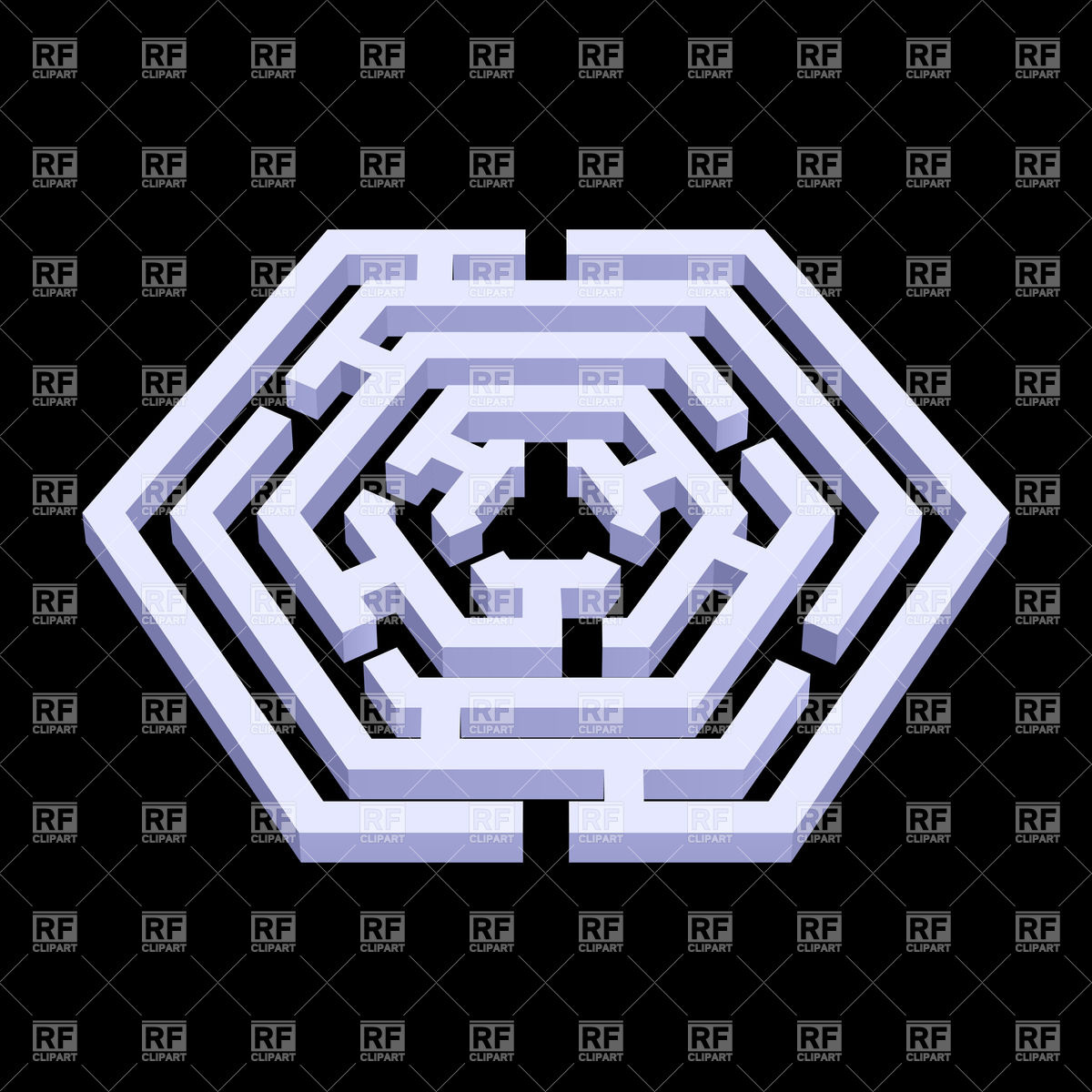 1200x1200 White Labyrinth In Hexagon Shape Vector Image Of Backgrounds