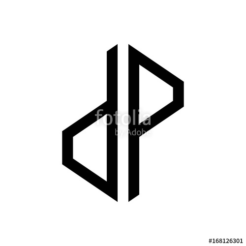 500x500 Initial Letters Logo Dp Black Monogram Hexagon Shape Vector Stock