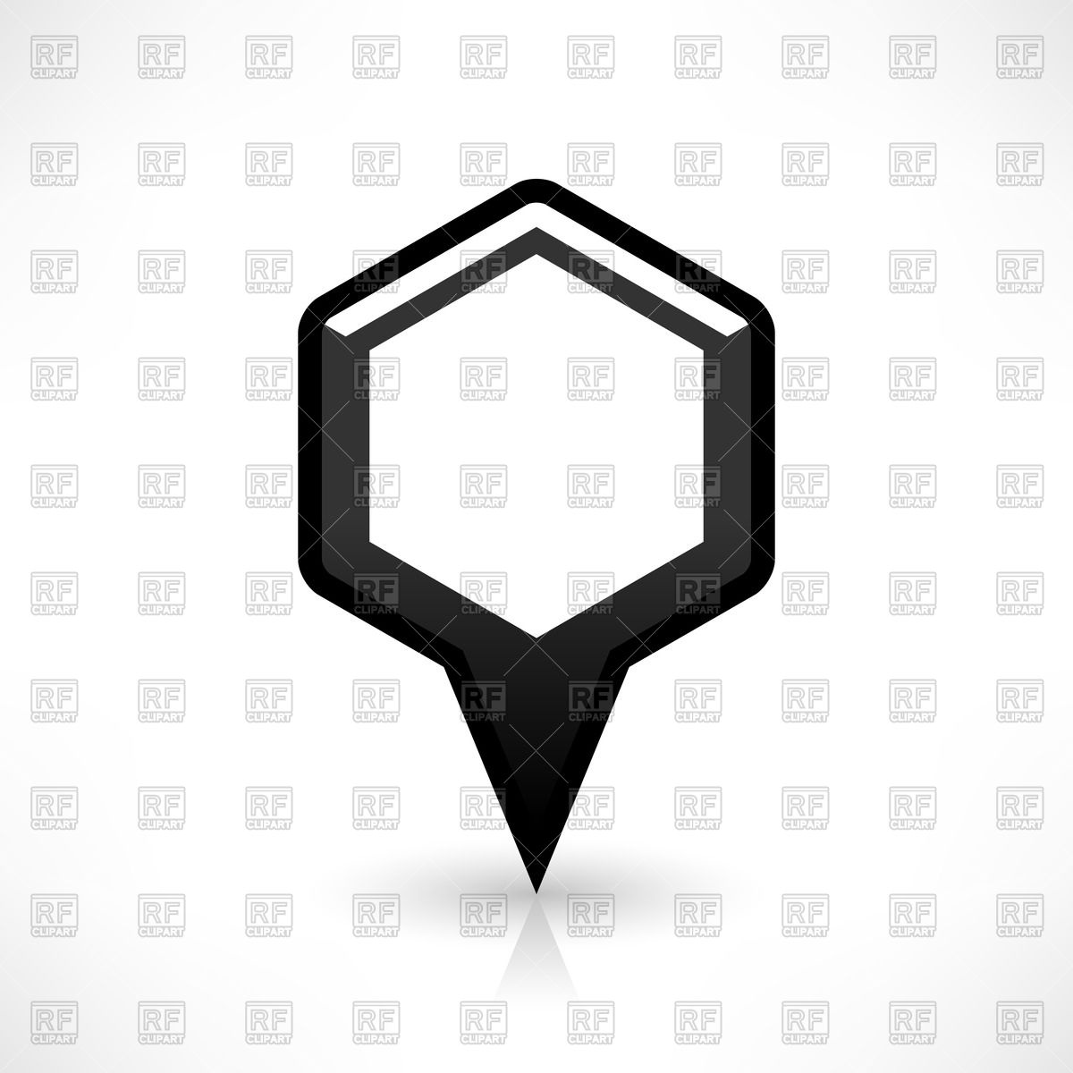 1200x1200 Black Map Pin Of Hexagon Shape Vector Image Of Signs, Symbols