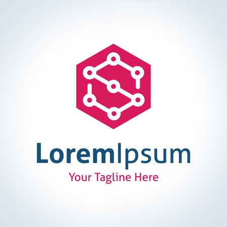 450x450 Connect The Dots Perfect Hexagon Shape Vector Logo Icon Royalty