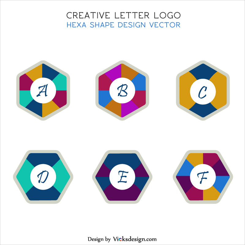 800x800 Creative Letter Logo In Hexagon Shape Vector, Colorful Logos Graphics