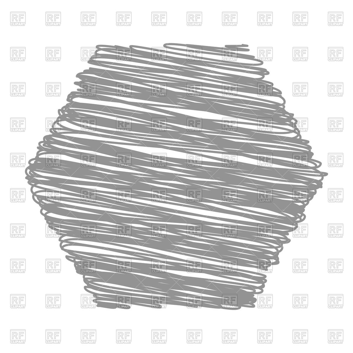 1200x1200 Grey Doodle Hexagon Vector Image Of Objects
