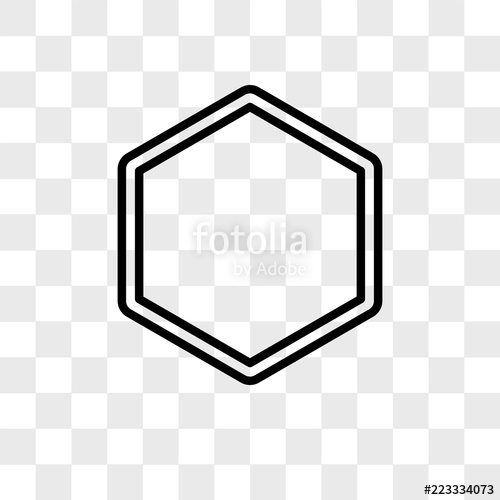 500x500 Hexagon Vector Icon Isolated On Transparent Background, Hexagon