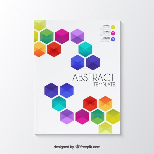 626x626 Abstract Brochure With Colorful Hexagons Vector Free Download