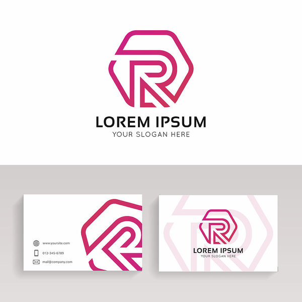 600x600 Simple R Letter Logo Linear Hexagon Sign Vector Design With Brand