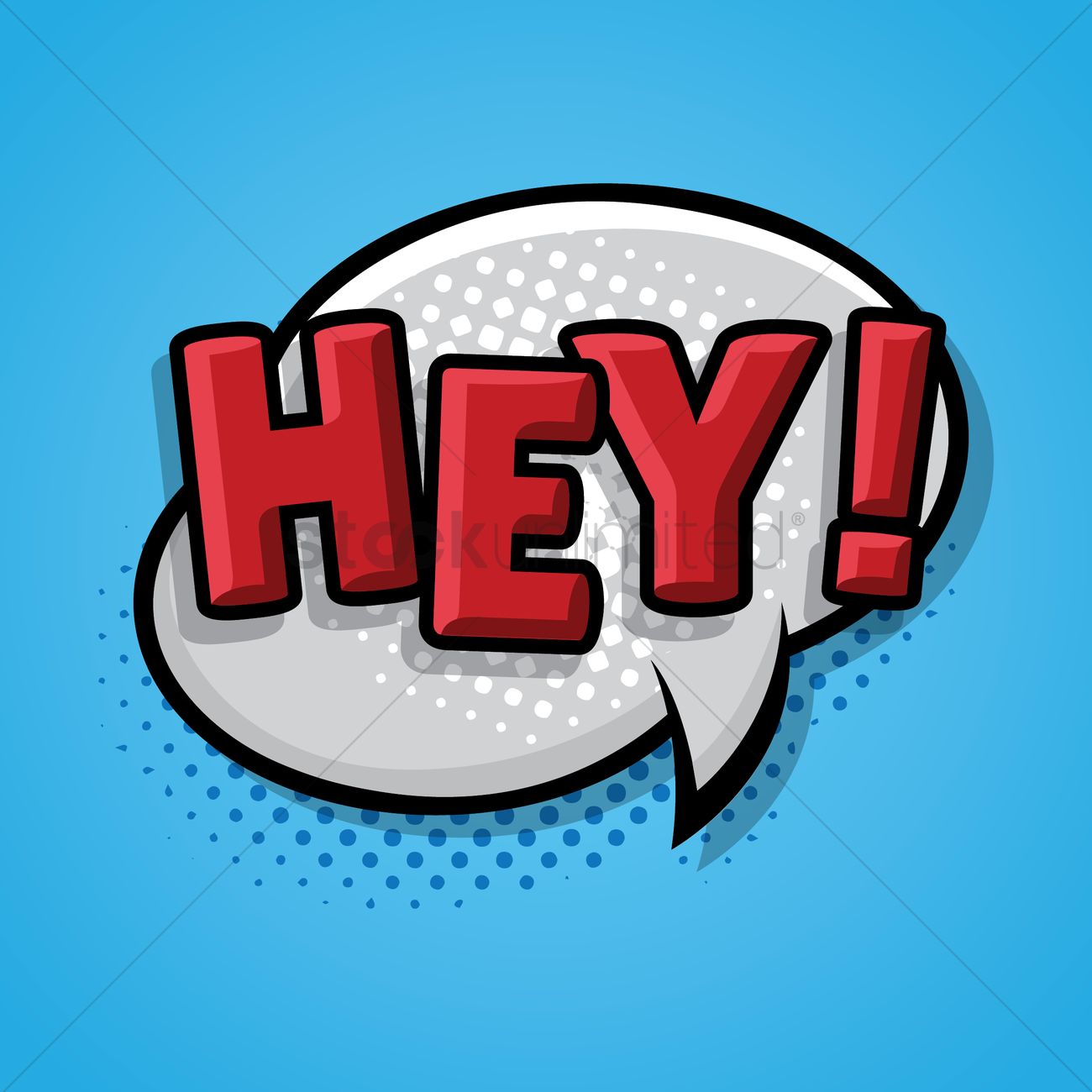 1300x1300 Comic Bubble Hey Vector Image