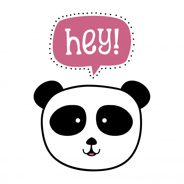 626x626 Panda Background Saying Hey Vector Premium Download
