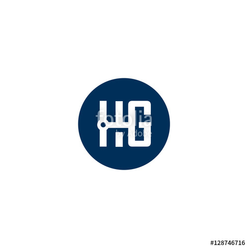 Hg Letter Logo Circle Design Vector Illustration Template, H 500x500 Hg Letter Logo Circle Design Vector Illustration Template, H