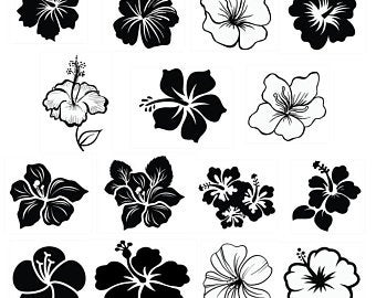 Hibiscus Silhouette Vector at Vectorified.com | Collection of Hibiscus ...