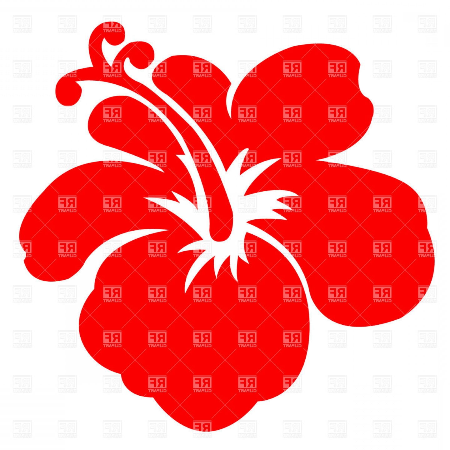 1440x1440 Red Hawaiian Flower Hibiscus Silhouette Vector Clipart Catchsplace