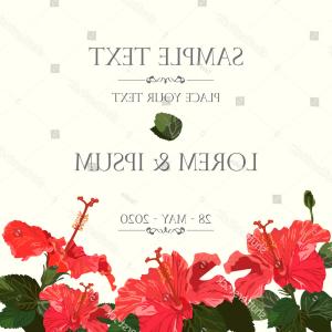 300x300 Floral Invitation Card Hibiscus Vector Illustration Hoodamathrun