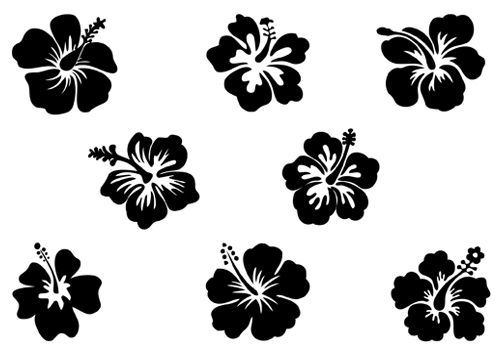 500x350 Hibiscus Flower Silhouette Vector Illustrationsilhouette Clip Art