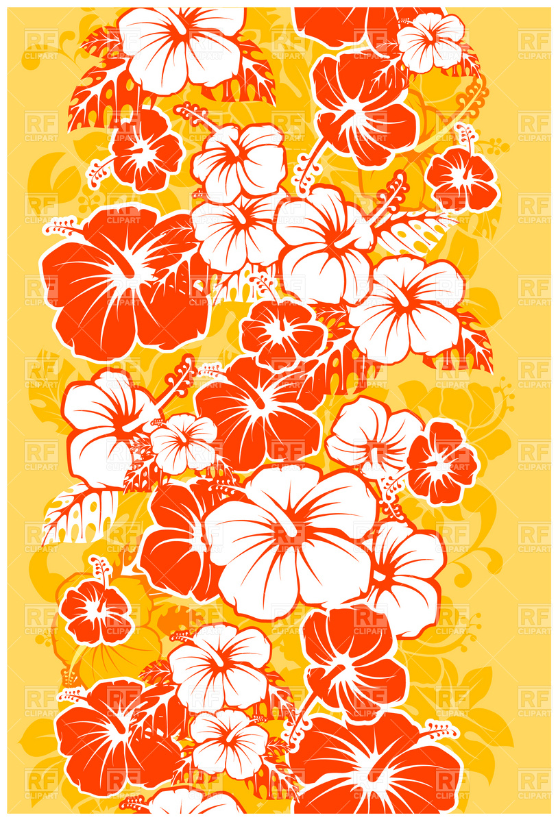 814x1200 Hawaiian Floral Seamless Background With Hibiscus Vector Image