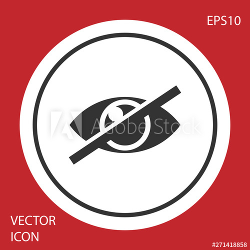 Grey Invisible Or Hide Icon Isolated On Red Background Circle 500x500 Grey Invisible Or Hide Icon Isolated On Red Background Circle