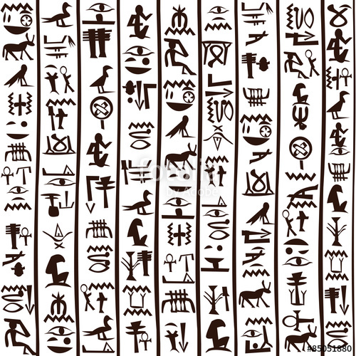 500x500 Egyptian Hieroglyphics Seamless Background Stock Image