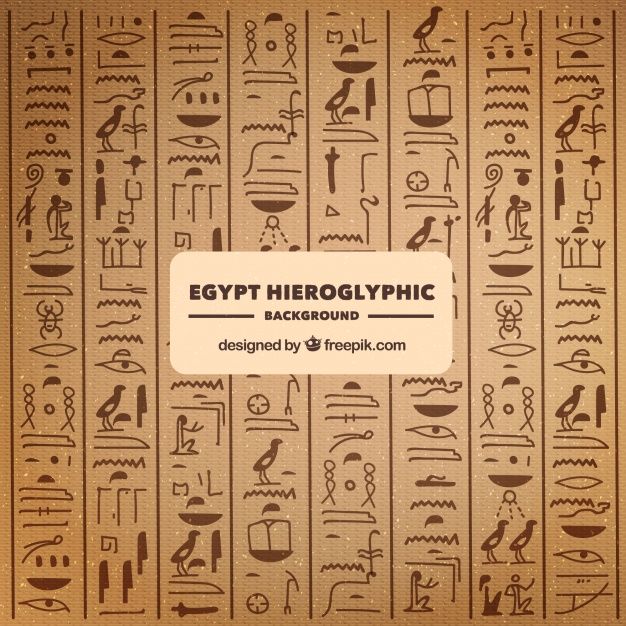 626x626 Hand Drawn Egyptian Hieroglyphics Background Free Vector