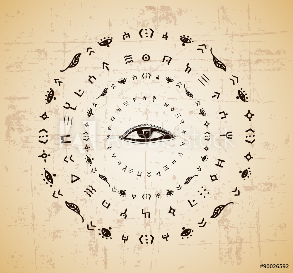 1000x934 Photo Art Print Decorative Element, Hieroglyphics, Vector