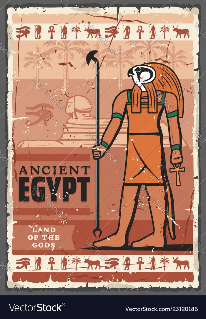 700x1080 Vector Man Ancient Egypt Religion God Horus With Sphinx Statue