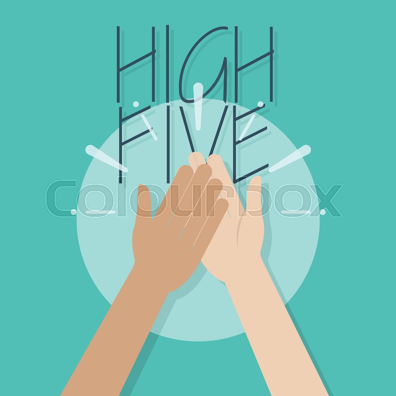 800x800 High Five Illustration Two Hands Stock Vector Colourbox