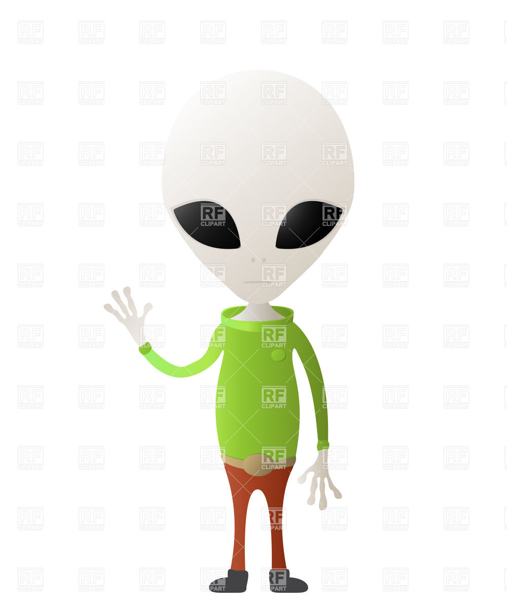 1000x1200 Cute Space Alien Character Giving High Five Vector Image Of People