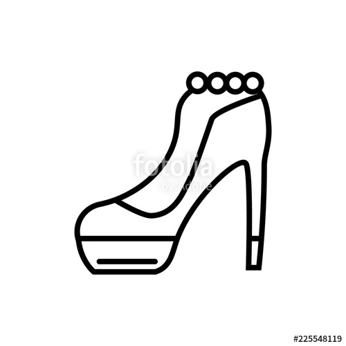 High Heel Shoe Line Icon Elegant Woman Shoe Vector Illustration 500x500 High Heel Shoe Line Icon Elegant Woman Shoe Vector Illustration