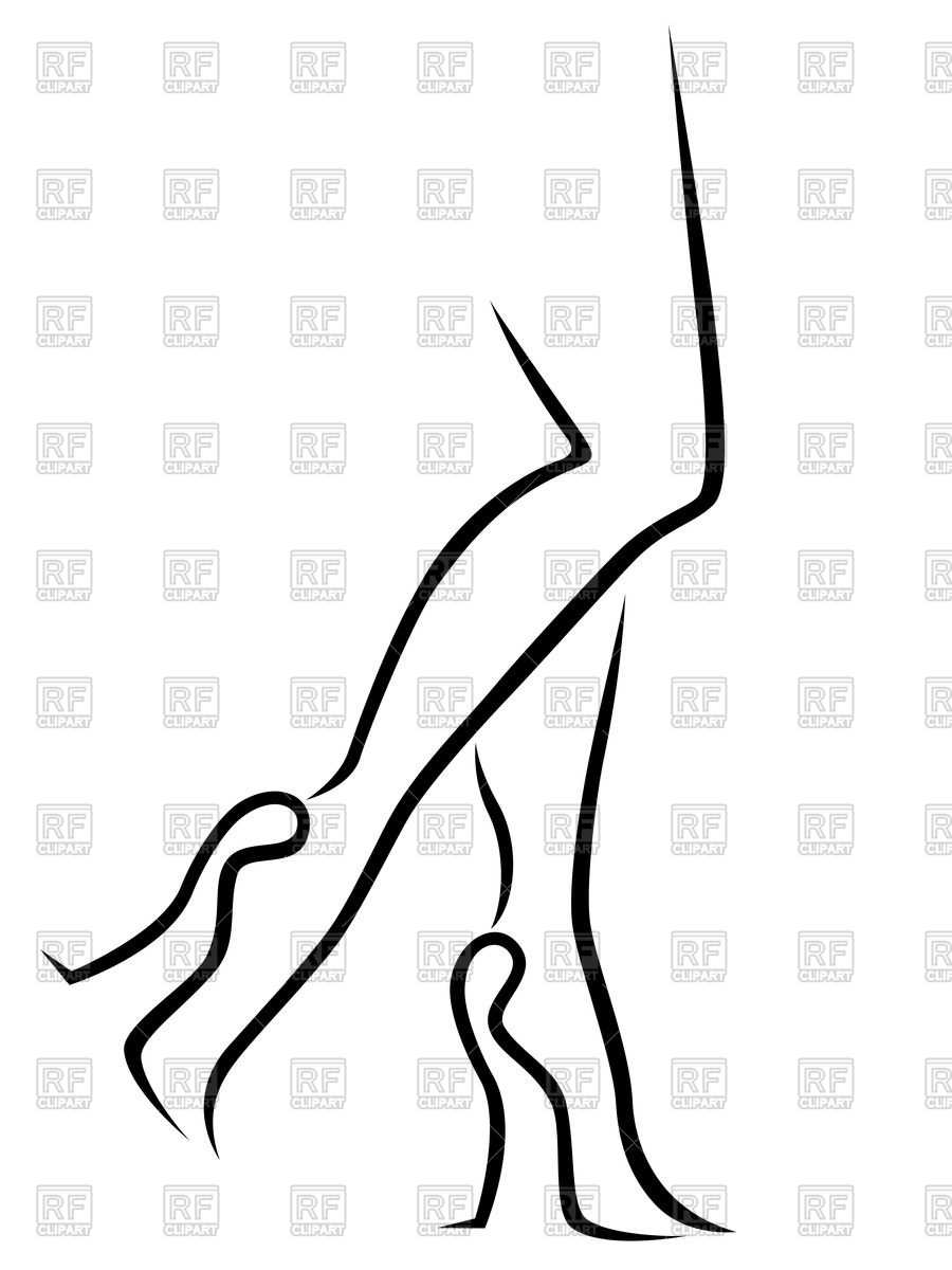 Outline Female Legs In Stylish High Heel Shoes Vector Image 900x1200 Outline Female Legs In Stylish High Heel Shoes Vector Image