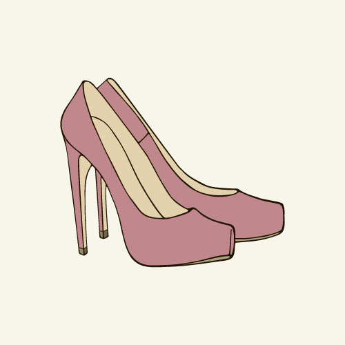 Pink High Heeled Shoes Vector Free Download 500x500 Pink High Heeled Shoes Vector Free Download