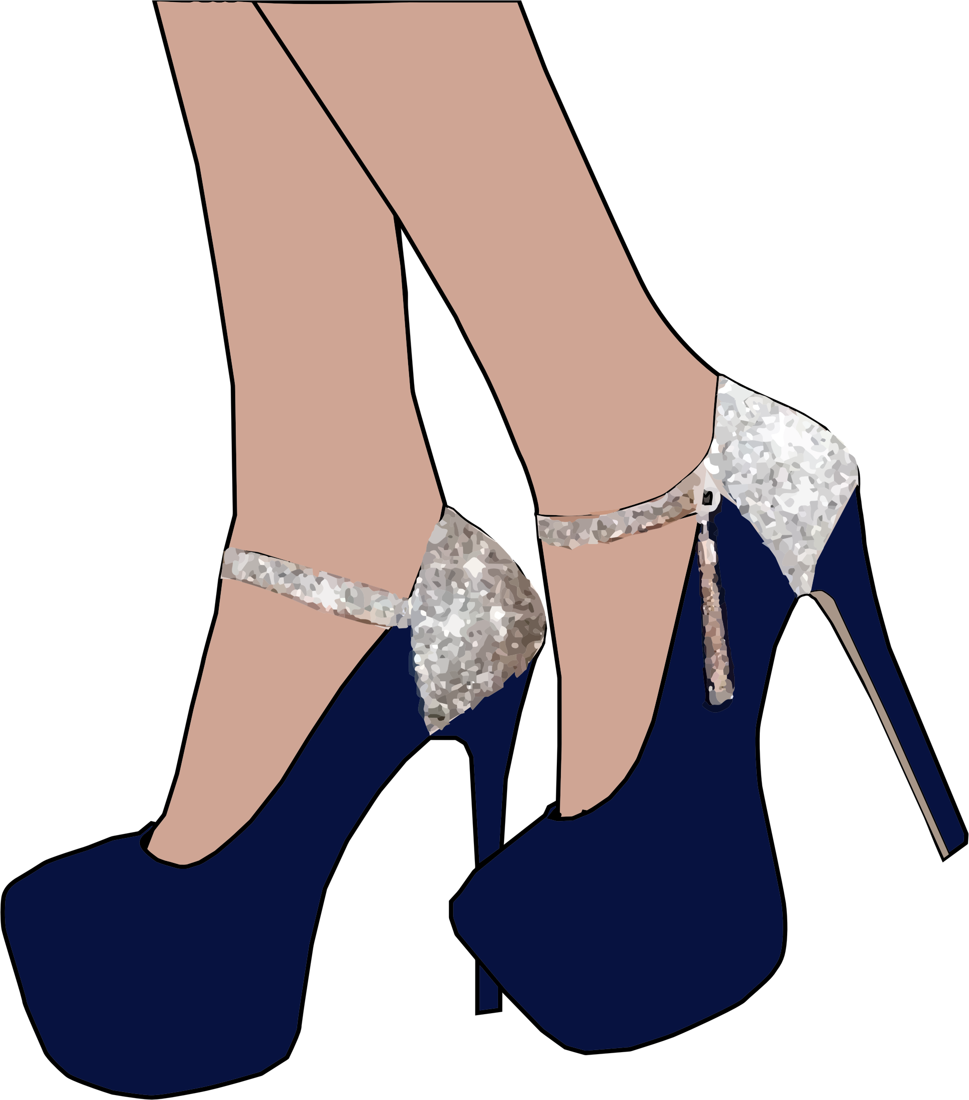 Sparkly High Heel Shoes Vector Clipart Image 1940x2204 Sparkly High Heel Shoes Vector Clipart Image