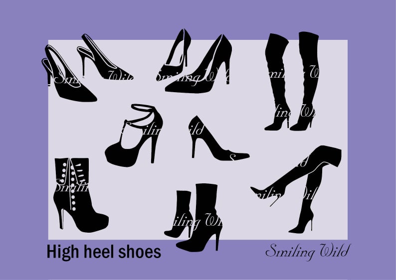 794x562 High Heel Shoes Silhouette Vector Graphic Art High Heel Etsy